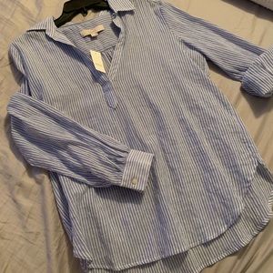 BNWT Loft Stripe Long Sleeve Top Sz Medium